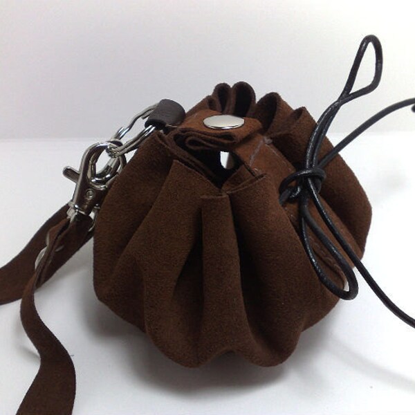 VENTE brun véritable médecine sac pochette en cuir / bracelet / sachet / ooak qu'un sac à main