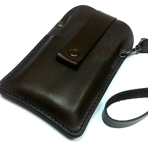 Custodia a manicotto in vera pelle italiana per iPhone XS MAX con sottile cover protettiva, cinturino da polso e scomparti per carte, idee regalo di Natale