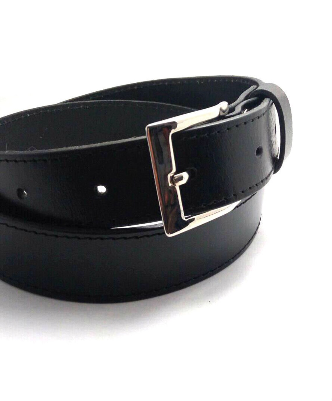 Handmade Belt From Black Leather Thick Genuine Leather Belt Etsy