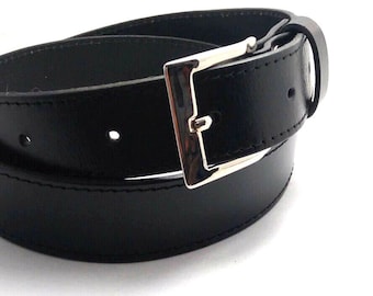 Handmade belt from black leather, thick genuine leather belt, best male friend gift, gift for boyfriend or husband, personalized, gift ideas