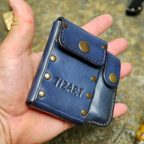 PERSONALIZED leather cigarette case,holds 20 /100 mmslim cigarette/leather bag for cigarette pocket for lighters /Tobacco Pouches for belt