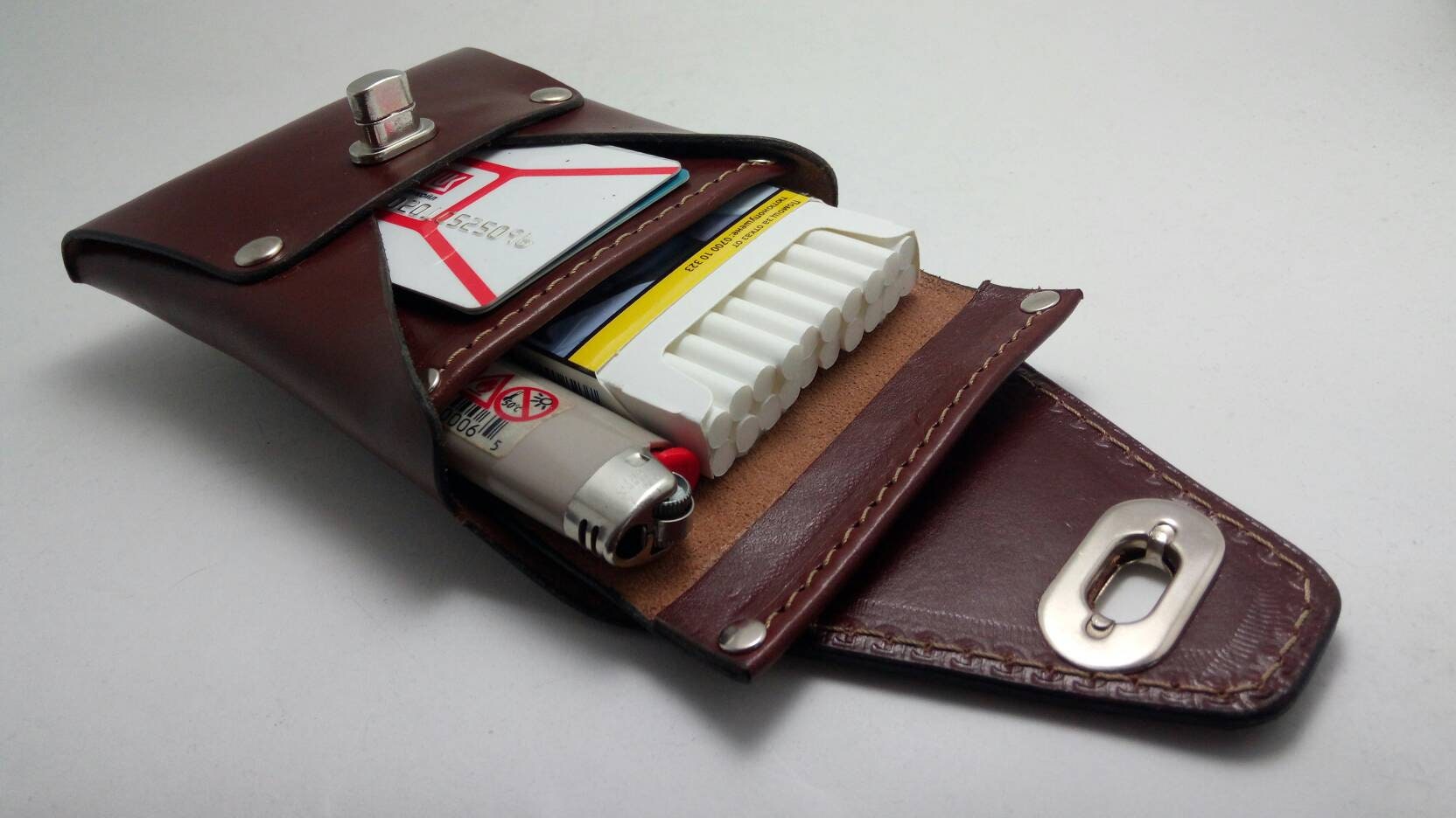 Sans Boutique Men's Mini Leather Coin Purse Belt Bag – Wallet With Belt Loop & Key Holder