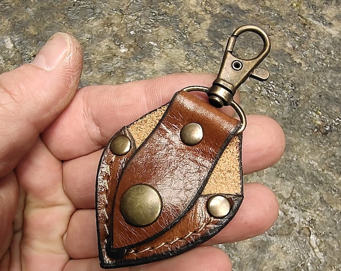 Handmade Leather Guitar Pick Holder Brown Genuine Leather Etsy