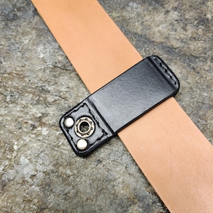Cinturón único de cuero grueso negro con cadena para billetera, cinturón de cuero hecho a mano con hilo negro, accesorios para hombre