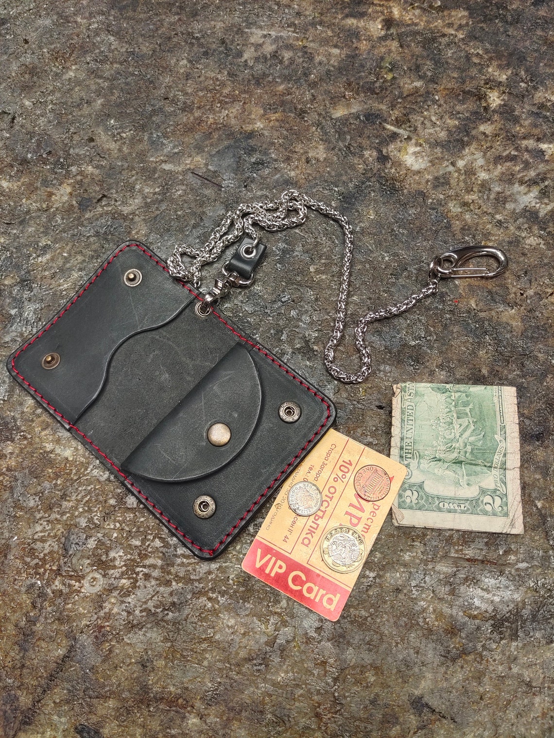 Small Wallet Card Holder Wallet From Black Leather to Fit ID Etsy