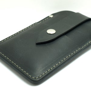 Capa para iPhone 6 com alça de cinto Lifeproof ou Otter Box, couro legítimo preto grosso com bolso para cartões IDcash, ideias para presentes com iniciais grátis