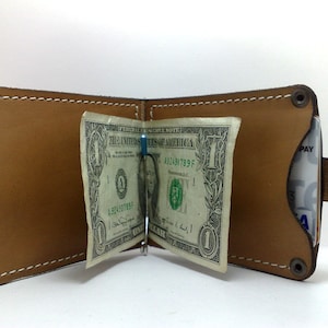 Billetera PERSONALIZADA con Clip para Billetes en piel de vacuno, dos bolsillos interiores para tarjetas, funda para tarjetas, tarjetero, tarjetas de visita, DNI, efectivo, iniciales.