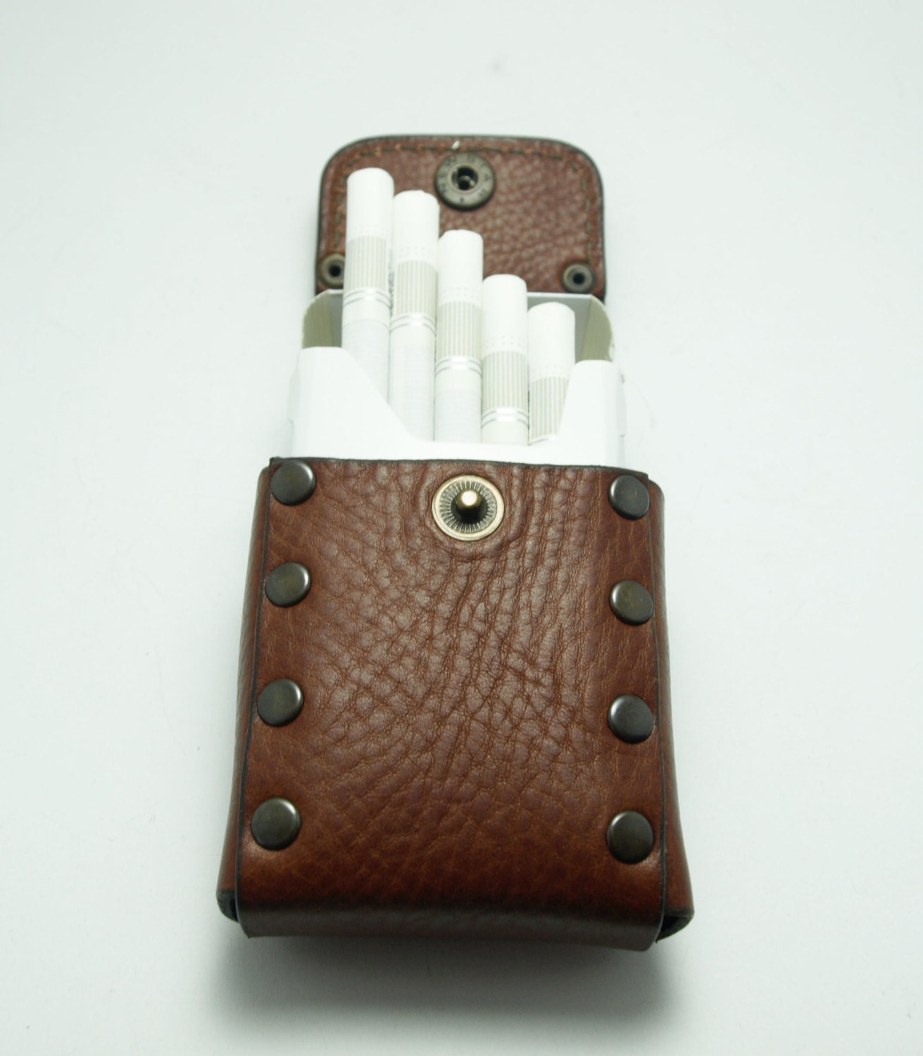 Handmade genuine leather cigarette case holds 20 Etsy