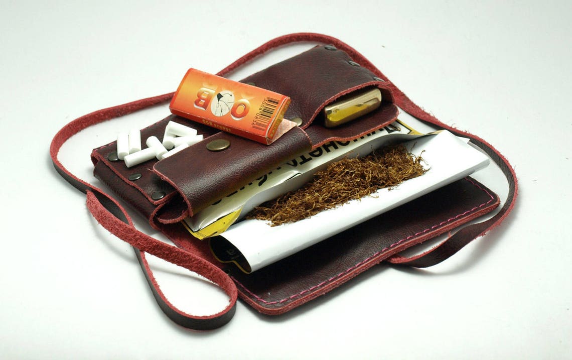 Personalized Genuine Leather Tobacco Pouches Italian Leather Etsy