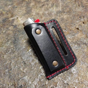 Funda de cuero para encendedor hecha a mano, con trabilla para cinturón, funda de cuero genuino para encendedor, funda de bolsillo para encendedor, regalos personalizados para él