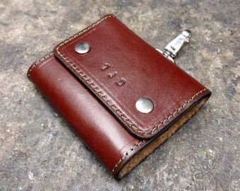 Handcrafted Leather Fly Fishing Flies Wallet: Shearling Interior, Personalized