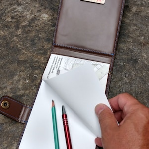 Housse en cuir pour s'adapter au Bloc-notes en cuir de vachette de 5 x 20 pouces Bloc-notes persobanisé pour journal exécutif en cuir personnalisé, idées cadeaux de poche pour cartes