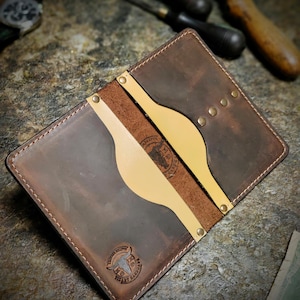 Travel organizer wallet cowhide dark Brown Full Grain Crazy Horse Leather wallet pass cards cash air ticket holder personalized gift ideas
