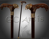 American EAGLE wood Bronze Walking Cane - Walking Stick hand casted handle wooden carved shaft Walking Stick Cane for man woman gentleman