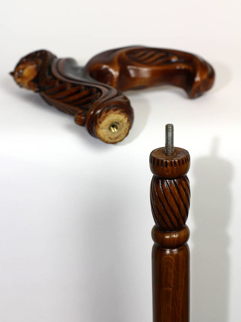 Wooden Walking Cane Stick with Ergonomic Palm grip Handle ...