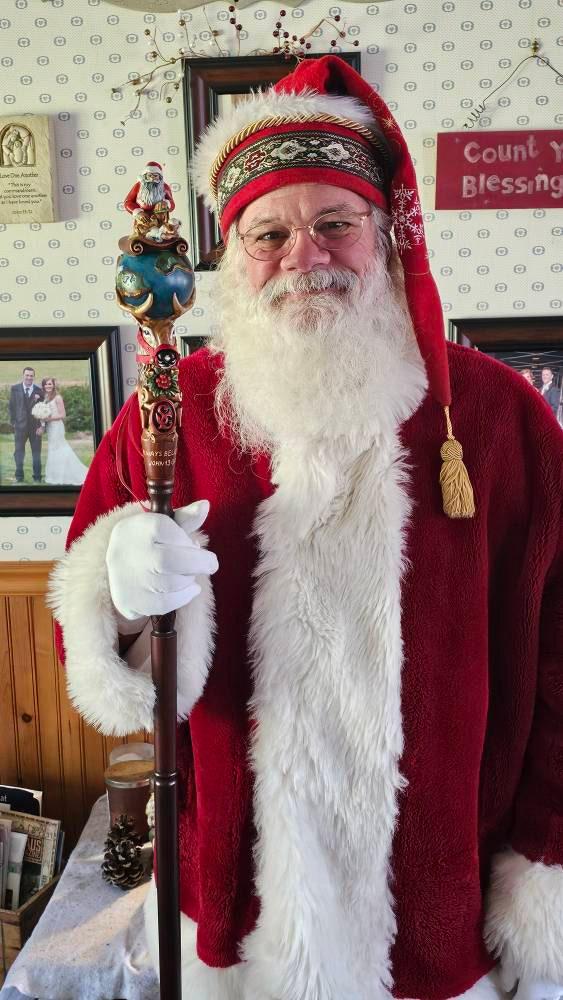 Santa Staff Hand Carved Wooden Santa Walking Staff: Reindeer Rudolph, Nativity ...