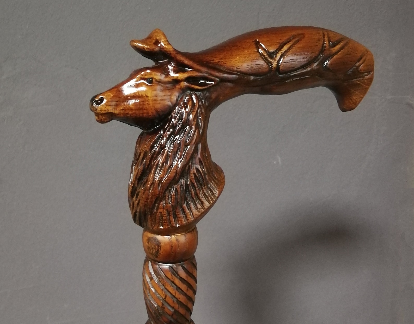 Deer walking cane wood carved cane walking stick for man Etsy