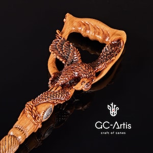 AMERICAN EAGLE fishing salmon Wooden Walking Cane Stick - Staff Light color handle hand carved wood crafted Cane Walking Stick for man woman