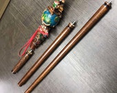 Wooden Walking Staff for Santa Claus wood carved walking stick cane with Reindeer Rudolph and Elves - hand painted deer lighting nose lamp