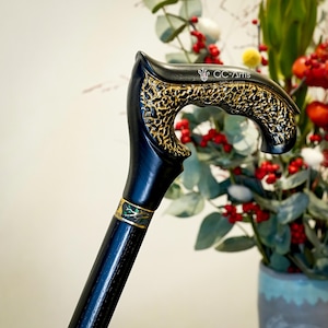 GRACE Black Wooden Walking Cane - Elegant Fashion Walking stick for men women, ladies and gents with comfortable handle