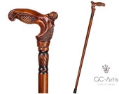 Weaving Wooden Walking Stick Cane - Hand Carved Cane for men women with Wood Crafted Comfortable Handle, collapsible, unique design
