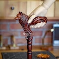 Wolf Cane wooden walking stick - ergonomic palm grip handle, wood carved walking cane for men women, comfortable accessory best gift idea product logo