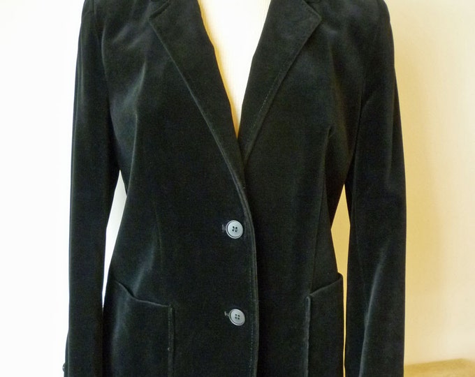 Black Velour Blazer Jacket for Women Made in Belgium Size Etsy