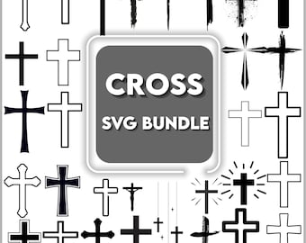 Cross SVG Bundle, Grunge Jesus Cross, Distressed Cricut (Digital Download)