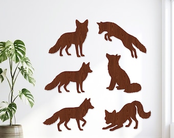 11 Fuchs Silhouette SVG Bundle, Rotfuchs Laser geschnitten Datei, süßes Wildtier Vektor für Glowforge, Cabin Holz Wand Kunst CNC Vorlage