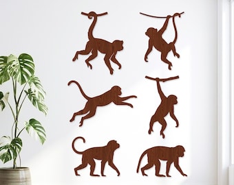 18 Affe Silhouette SVG Bundle, Laser geschnitten Datei, Schimpanse Vektor Kunst (digitaler Download)