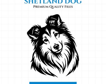 Shetland Sheepdog Portrait SVG, Sheltie Dog Clipart, Vector Face Design (Digital Download)