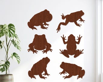 14 Frosch Silhouette SVG Bundle, Kröte Laser geschnitten Datei, Laubfrosch Vektor für Glowforge, Garten Holz Wand Kunst CNC Vorlage