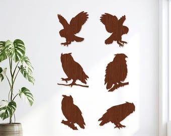 10 Eule Silhouette SVG Bundle, gehörnte Eule Laser geschnitten Datei, fliegender Vogel Vektor für Glowforge, Wildlife Clipart, rustikale Cabin Holz Wandkunst CNC