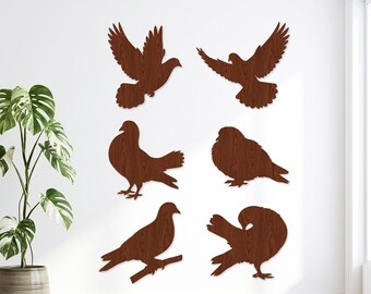 11 Taube Silhouette SVG Bundle, Taube Laser geschnitten Datei, fliegender Vogel Vektor für Glowforge, Friedenstaube Clipart, Hochzeit Holz Wand Kunst CNC Datei