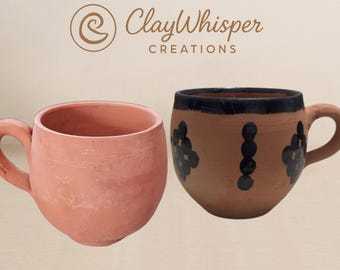 2 Traditional Moroccan Clay Cup – Eco-Friendly Handmade Mug With Or Without Natural Tar, Rustic Artisan Pottery, Boho Kitchen Tea Cup