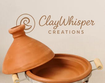 Handgemachter marokkanischer Koch-Tajine – Authentischer Ton-Tajine-Topf für Herd und Ofen – Kunsthandwerkliches nordafrikanisches Kochgeschirr als Geschenk