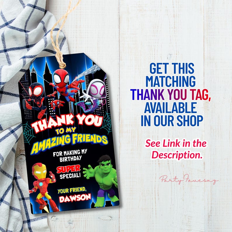 Editable Spidey and His Amazing Friends Birthday Invitation, Spidey Birthday Party Invite, Spidey Printable Kids Birthday Invite, Digital image 4