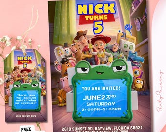 Editable Toy Story Birthday Invitation, Toy Story 5 Movie Party Invite, Toy Story 5 Invitation, Printable Kids Birthday Invite, Gift Tags