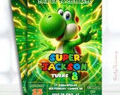 Editable Yoshi Birthday Invitation, Super Mario Yoshi Party Invite, Printable Mario Galaxy Yoshi Invitation, Kids Birthday Invite