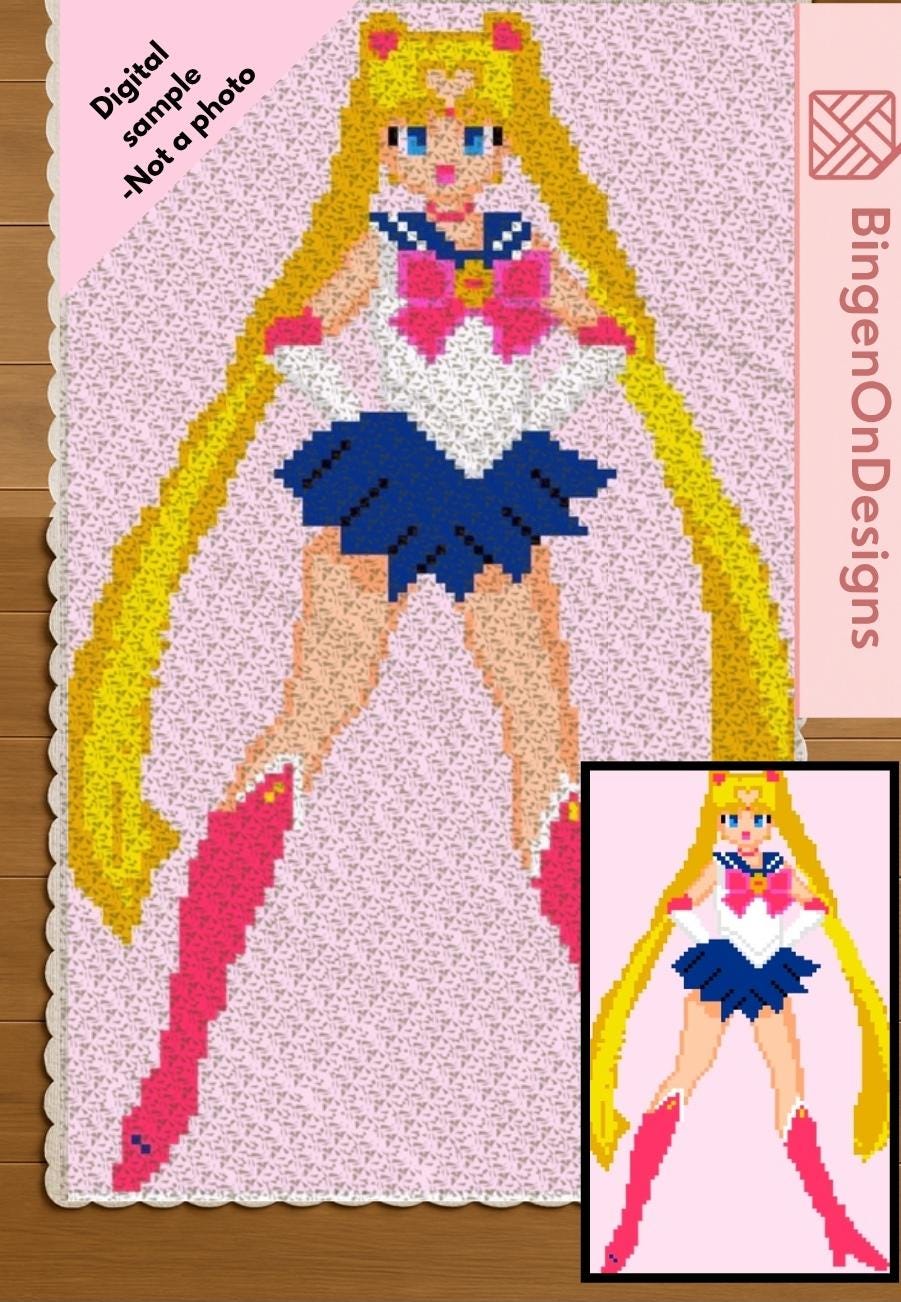 Magical Girl Crochet Pattern Moon Princess C2C Blanket