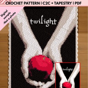 Forbidden Romance Crochet Blanket Pattern | Bookish C2C Crochet | Vampire Romance Blanket | Tapestry Crochet | Graphghan PDF