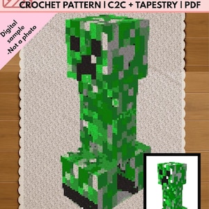 Pixel Monster Crochet Blanket Pattern | C2C, Tapestry Graphghan (PDF)