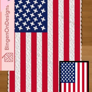 USA Flag Corner-to-Corner Crochet Pattern (C2C) | PDF Graph + Written Instructions | Instant Download | tapestry | Graphghan | Afghan