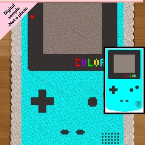 Retro Handheld Gamer Crochet Pattern | C2C, Tapestry, Pixel Art Blanket (Digital PDF)