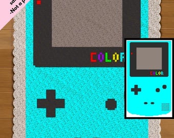 Retro Handheld Gamer Crochet Pattern | C2C, Tapestry, Pixel Art Blanket (Digital PDF)