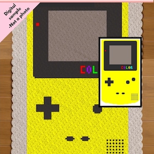 Retro Gaming C2C Crochet Pattern | Pixel Handheld Console Blanket (Digital PDF)