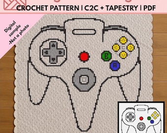 Video Game Controller C2C Crochet Blanket Pattern | Gamer Graphghan (Digital PDF)