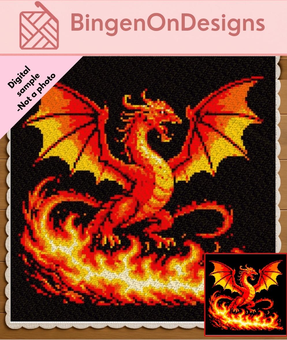 Phoenix Crochet Patterns for a Mythical Bird in Yarn 18 Phoenix Dragon Crochet Blanket Pattern Fire Dragon C2C