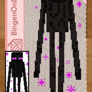 End3r inspired Crochet Blanket Pattern | C2C | Pixel Art | Afghan | Digital PDF Download | Gamer | Graphghan | Fantasy | Corner to Corner