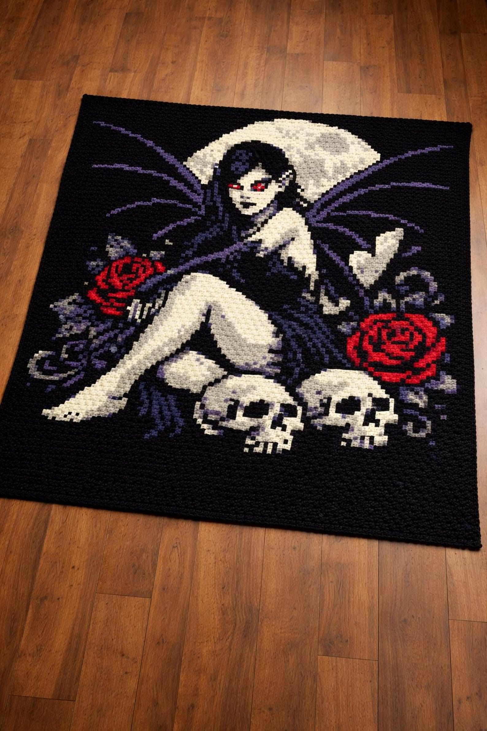 Gothic Dark Fairy Crochet Pattern – C2C Blanket Graph – 120x120 ...